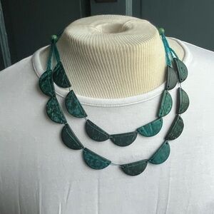 Blue Shell & Bead Necklace